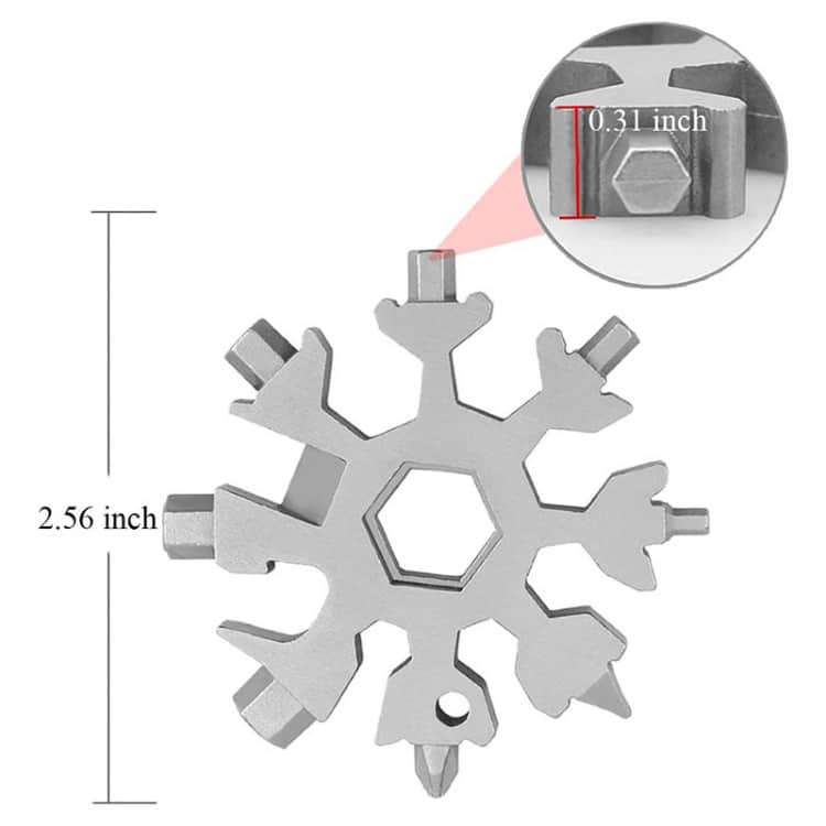 18-in-1 Snowflake Portable Multi-tool Screwdriver & Wrench (silver)