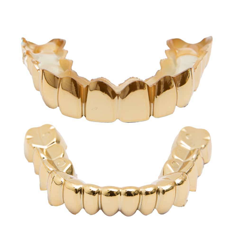 SowSmile Silicon Gold Teeth Grillz Veneers (upper & lower set)