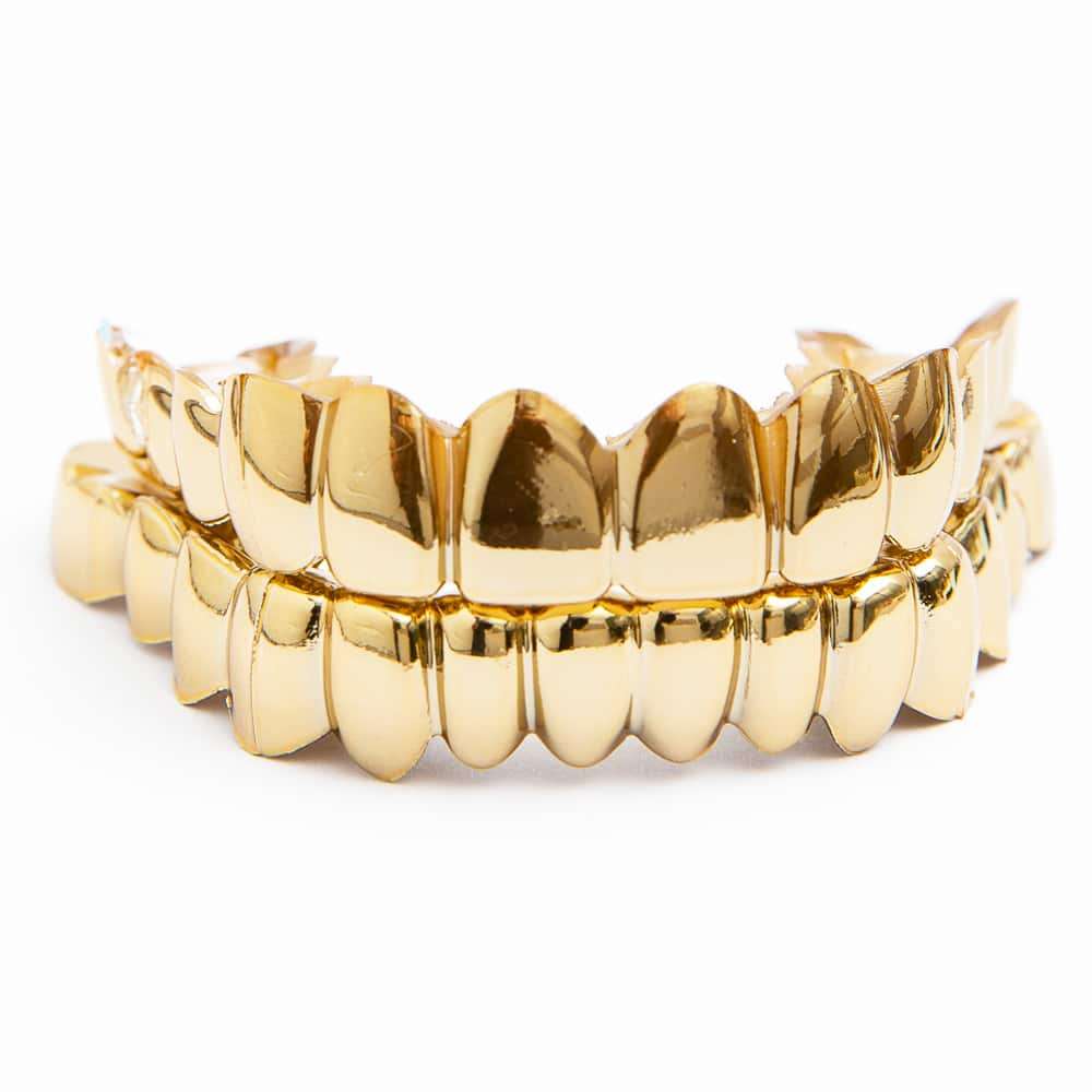 SowSmile Silicon Gold Teeth Grillz Veneers (upper & lower set)