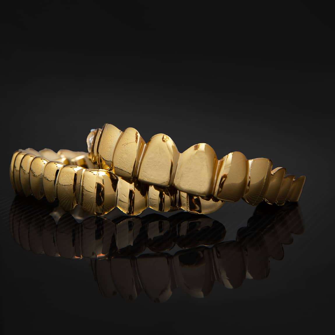 SowSmile Silicon Gold Teeth Grillz Veneers (upper & lower set)