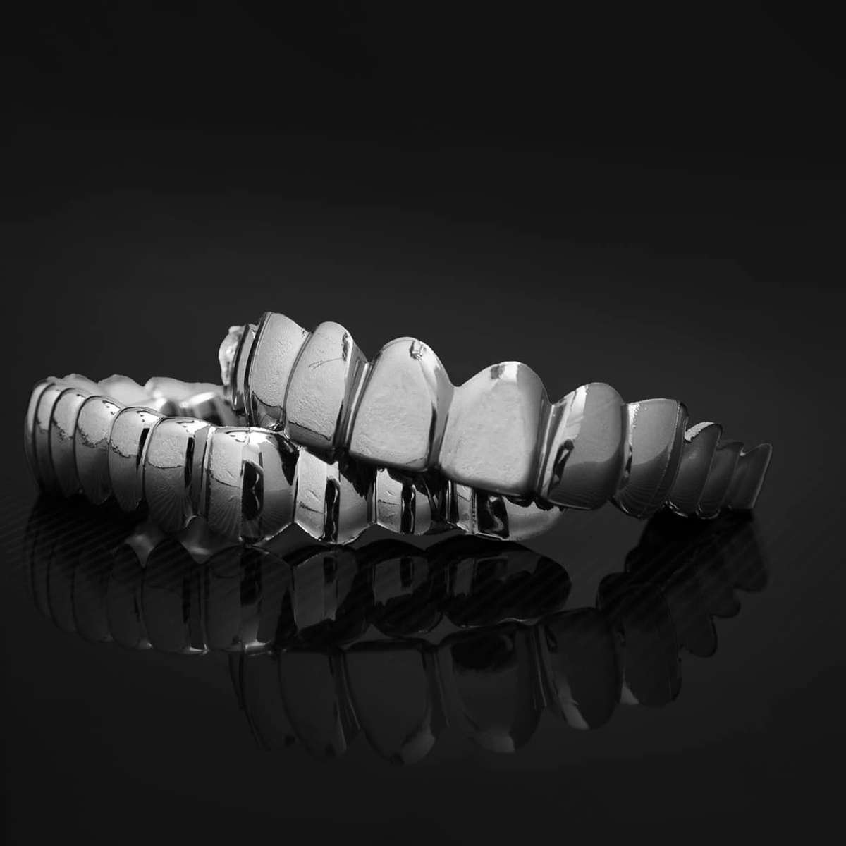 SowSmile Silicon Silver Teeth Grillz Veneers  (upper & lower set)