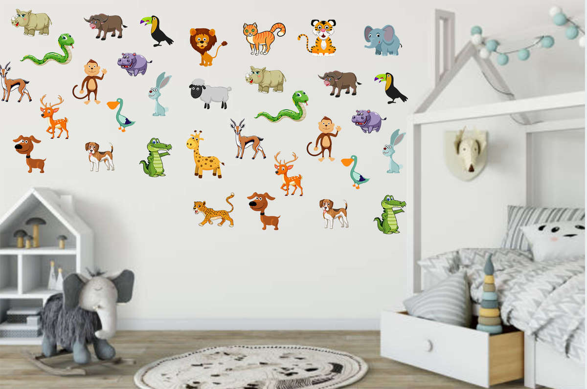 Animal full color sticker set of 40