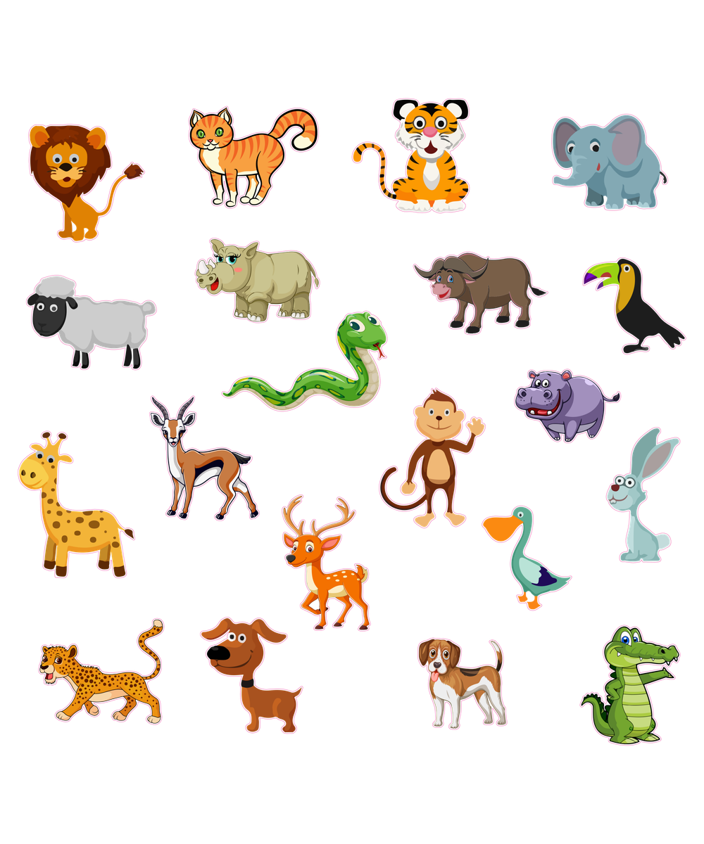 Animal full color sticker set of 40