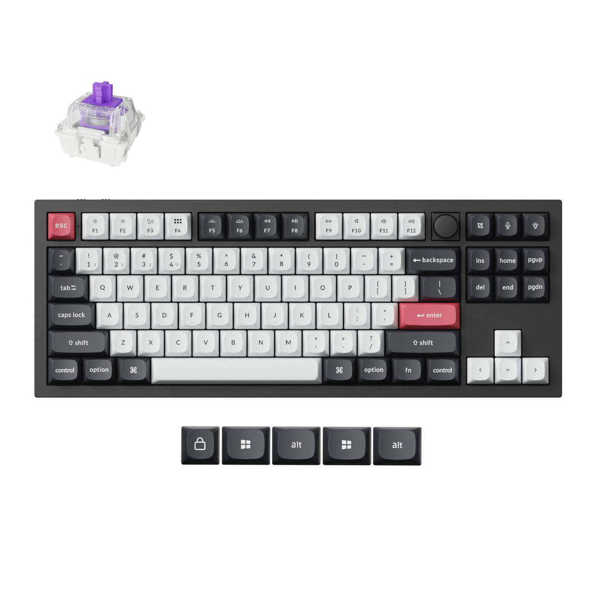 Keychron Q3 HE QMK 80% Wireless Custom Mechanical Keyboard (Nebula Switch)  Carbon Black