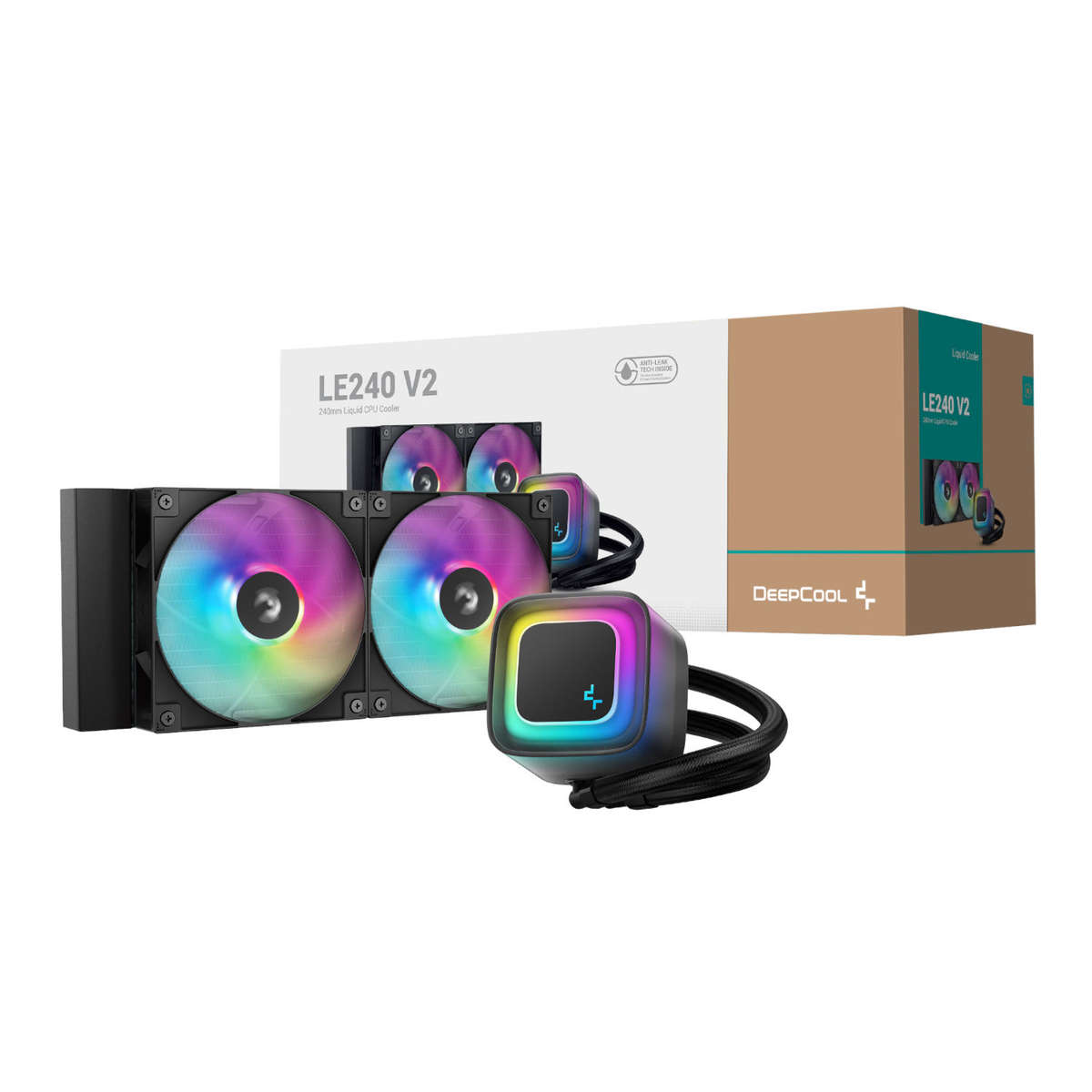 DeepCool LE240 V2 240mm ARGB AIO CPU Liquid Cooler - Black