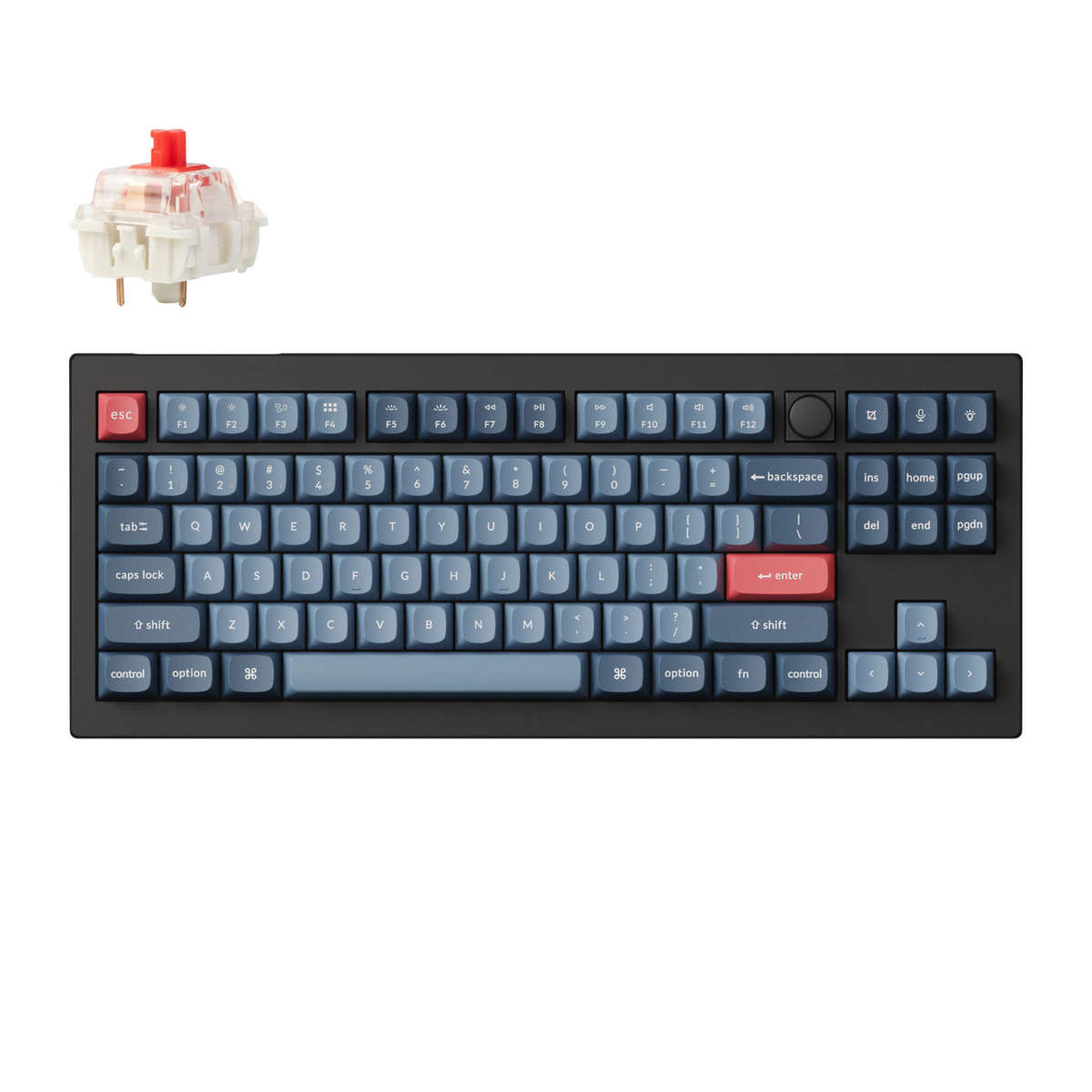 Keychron V3 Max QMK/VIA 80% Wireless Custom Mechanical Keyboard (Red Switch)  Carbon Black