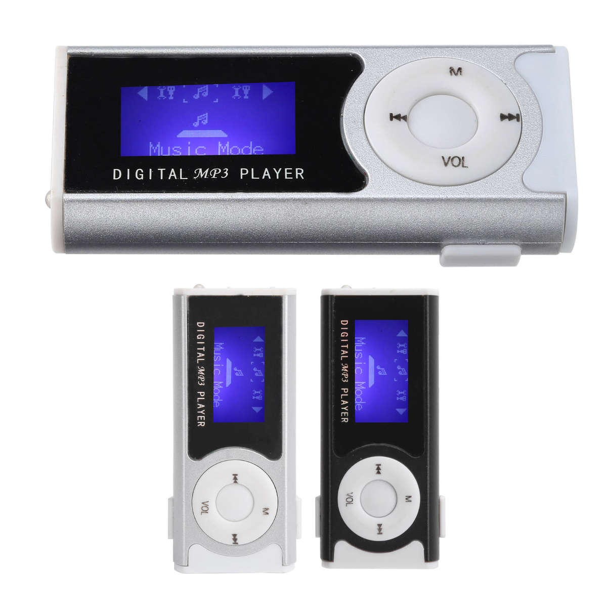 Portable Sports MP3 Flashlight Mini BackClip LCD Mini Screen Music Media Pla CHW