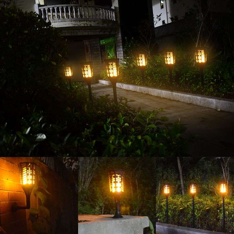 LED Solar Flame Flickering Lawn Lamp Plum Torch Light
