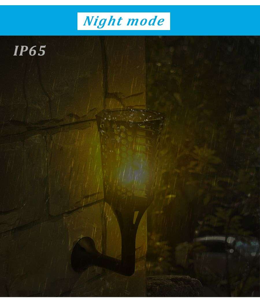 LED Solar Flame Flickering Lawn Lamp Plum Torch Light