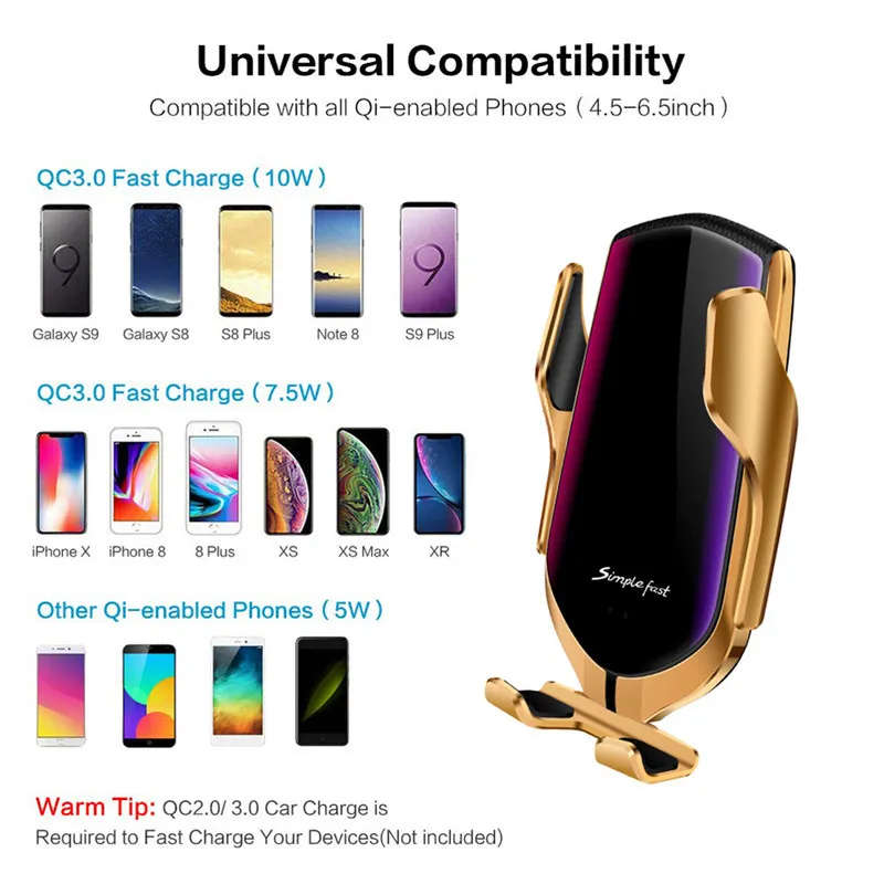 Smart Induction Car Phone Holder Wireless Car Holder