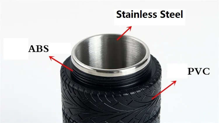 17cm Tyre Wheel Shaped Cup Stainless Steel Travel Coffee Cup