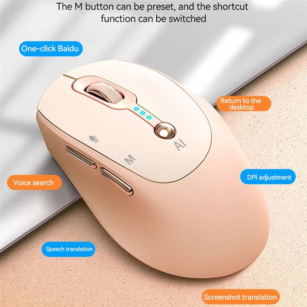 T-WOLF M7 AI Voice Smart Mouse Multi Language Translation Dual Mode Bluetooth-compatible Wireless Mo