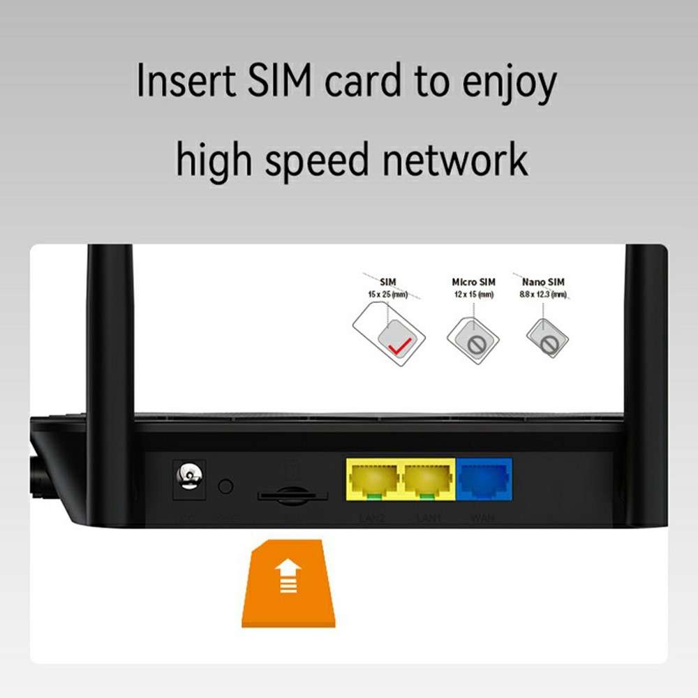 320M-E Eurasian Version CPE 3 Port Router SIM Card 4G LTE Wireless Network WiFi Home Office Router -
