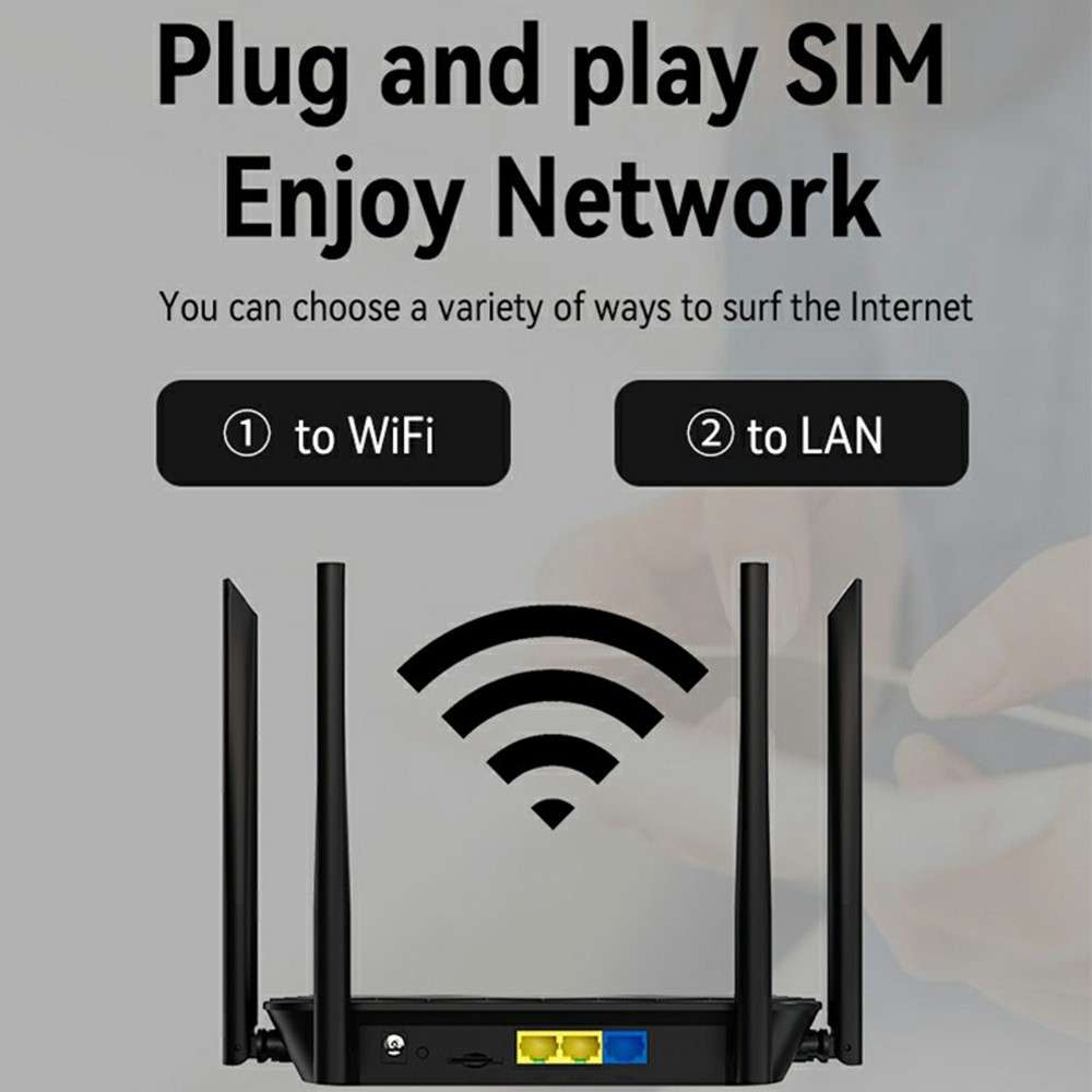 320M-E Eurasian Version CPE 3 Port Router SIM Card 4G LTE Wireless Network WiFi Home Office Router -