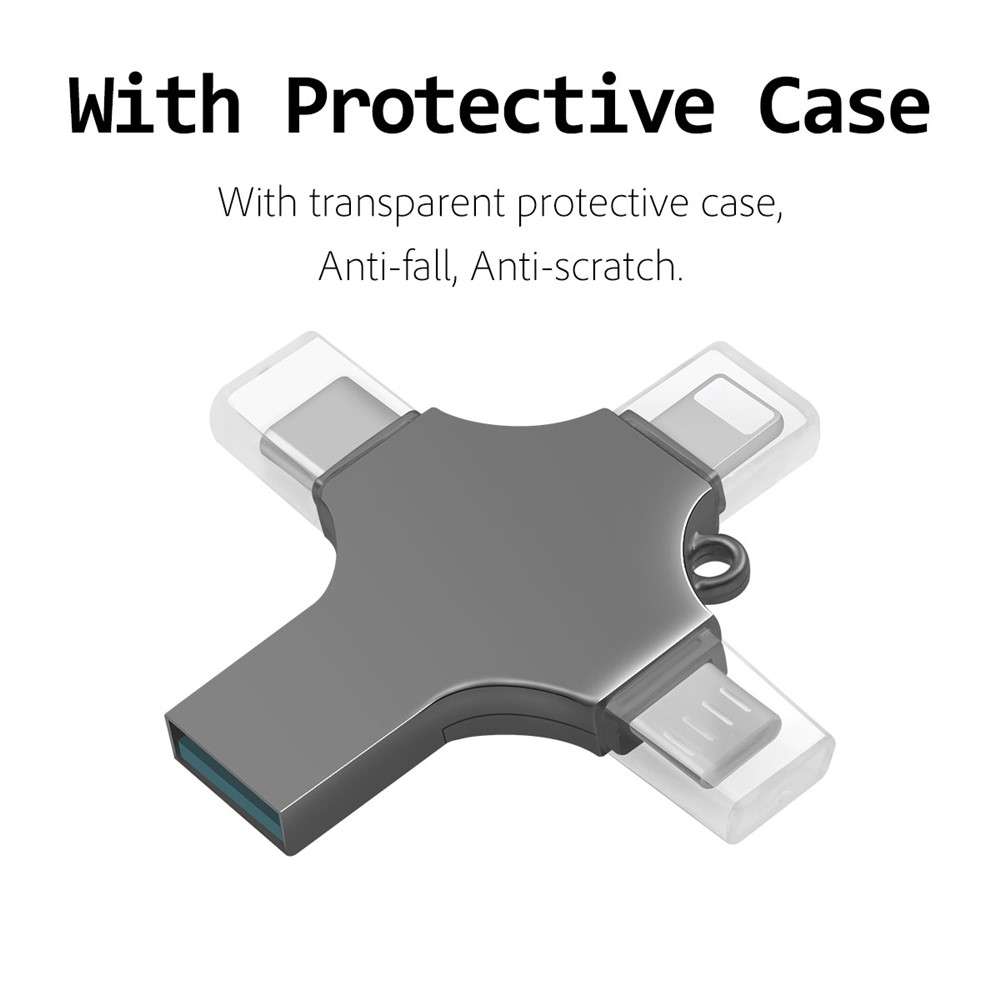 RICHWELL R-SZPM 256G 4-in-1 USB Flash Drive Fast Read and Write Speed USB 3.0 External Storage Thumb