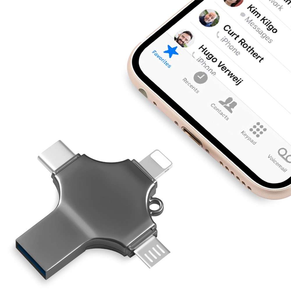 RICHWELL R-SZPM 256G 4-in-1 USB Flash Drive Fast Read and Write Speed USB 3.0 External Storage Thumb