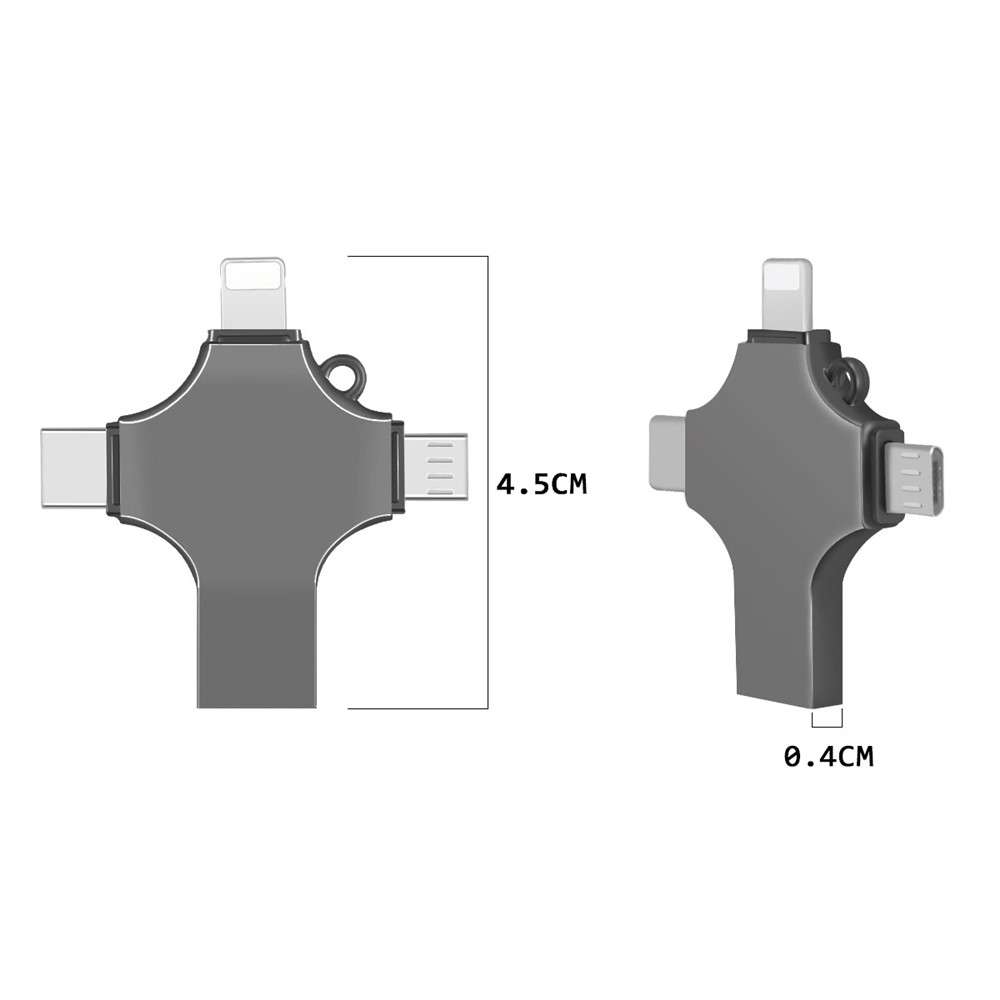 RICHWELL R-SZPM 256G 4-in-1 USB Flash Drive Fast Read and Write Speed USB 3.0 External Storage Thumb