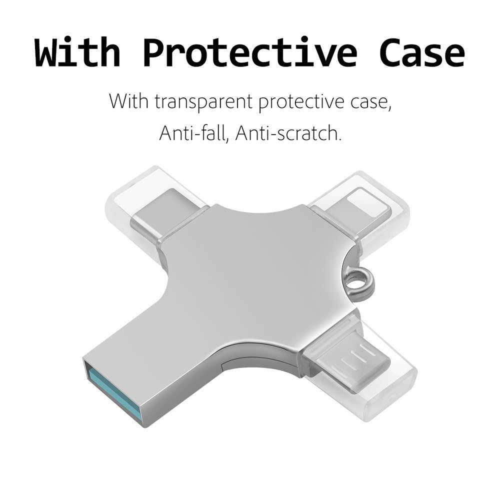 RICHWELL R-SZPM 256G 4-in-1 USB Flash Drive Fast Read and Write Speed USB 3.0 External Storage Thumb