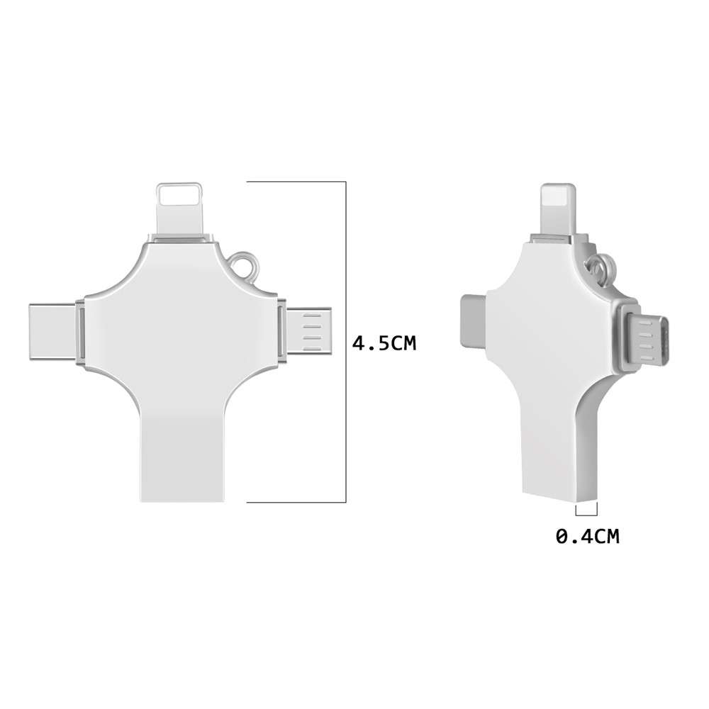 RICHWELL R-SZPM 256G 4-in-1 USB Flash Drive Fast Read and Write Speed USB 3.0 External Storage Thumb