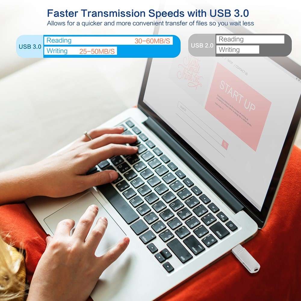 RICHWELL 256GB Large Storage Thumb Drive for iPhone Android Data Storage USB Memory Stick - Black