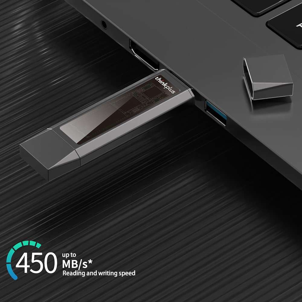 LENOVO THINKPLUS TU203 128GB USB+Type-C Flash Drive Photo Data Storage Stick Thumb Drive for MacBook