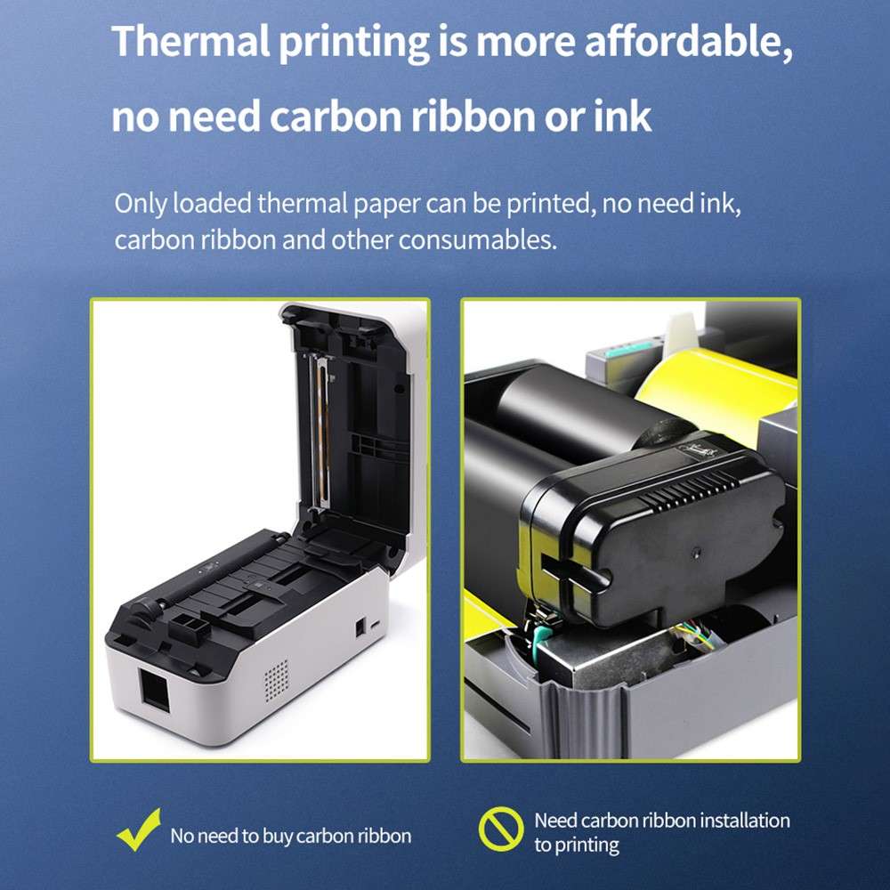 TDL401H USB Computer Thermal Label Printer Receipt Printing Tool - UK Plug