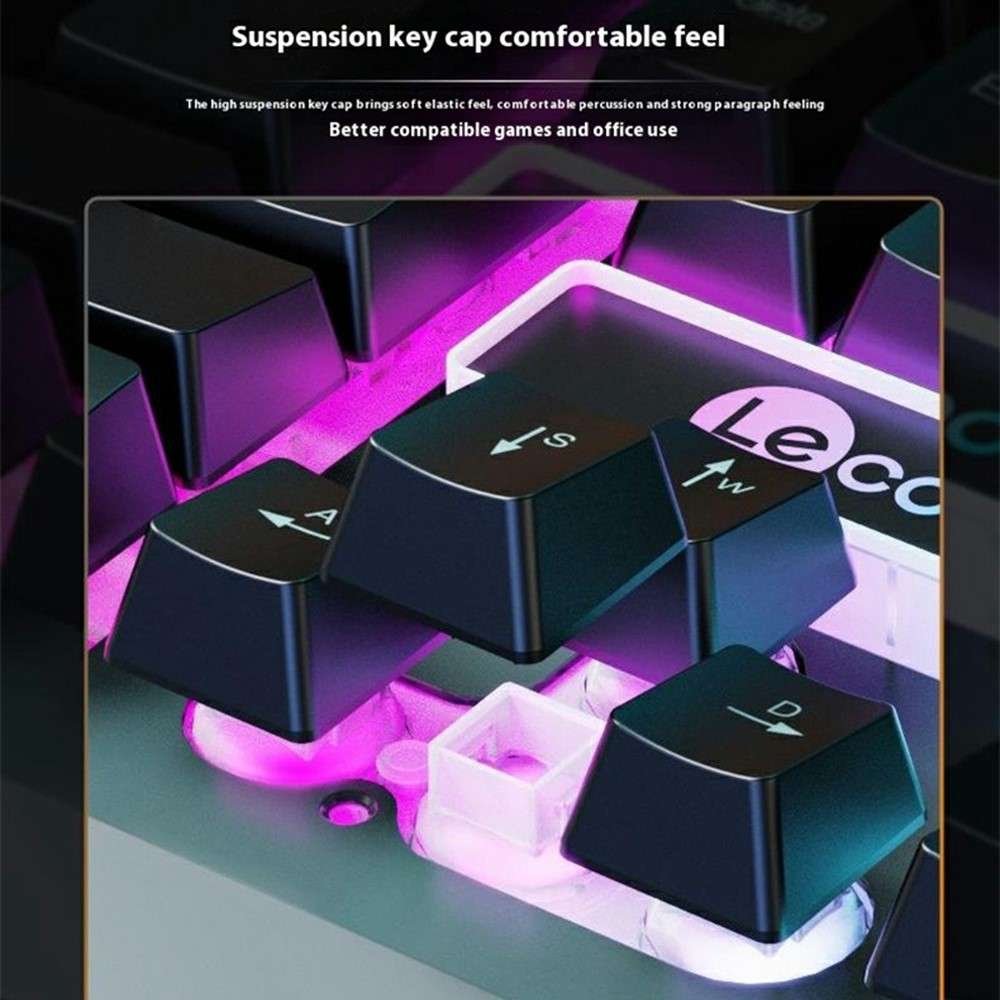 LENOVO LECOO CM107 Backlight USB Wired Gaming Mechanical Keyboard Mouse Set for Computer Laptop - Bl