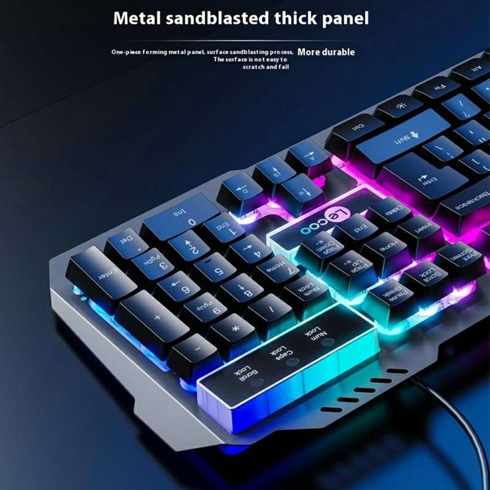 LENOVO LECOO CM107 Backlight USB Wired Gaming Mechanical Keyboard Mouse Set for Computer Laptop - Bl
