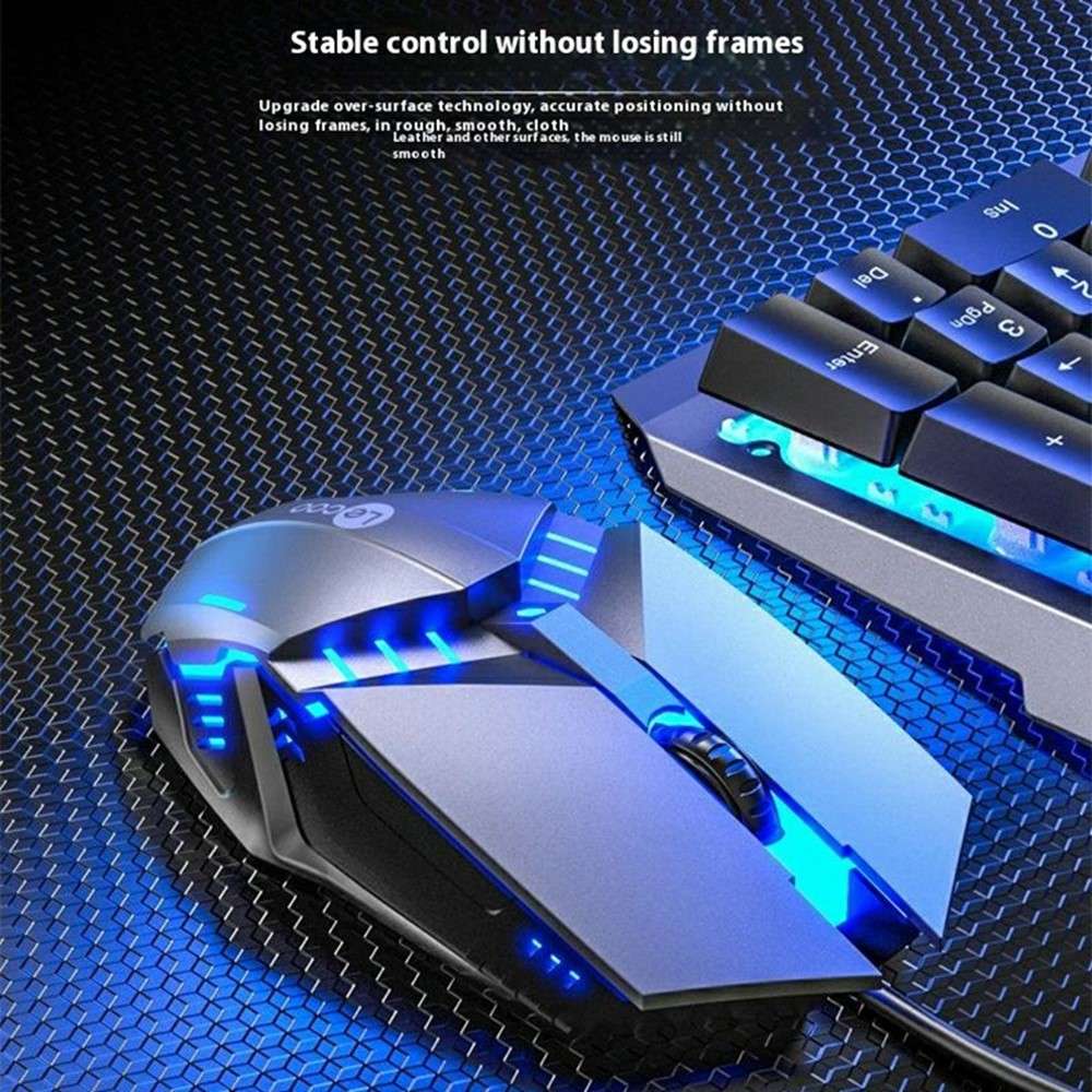 LENOVO LECOO CM107 Backlight USB Wired Gaming Mechanical Keyboard Mouse Set for Computer Laptop - Bl