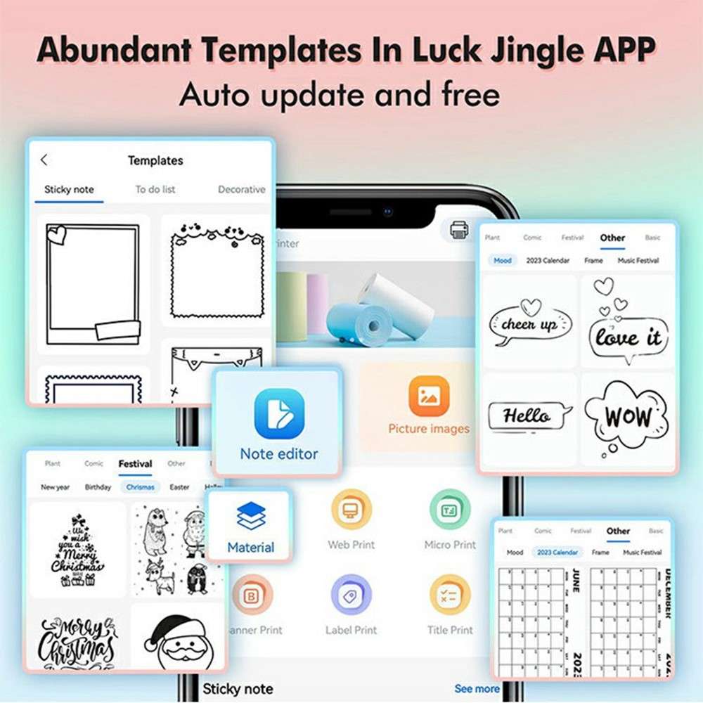 S1 Portable BT Thermal Printer Label Maker with 1 Roll Paper for Barcodes / Tags / Stickers - Yellow