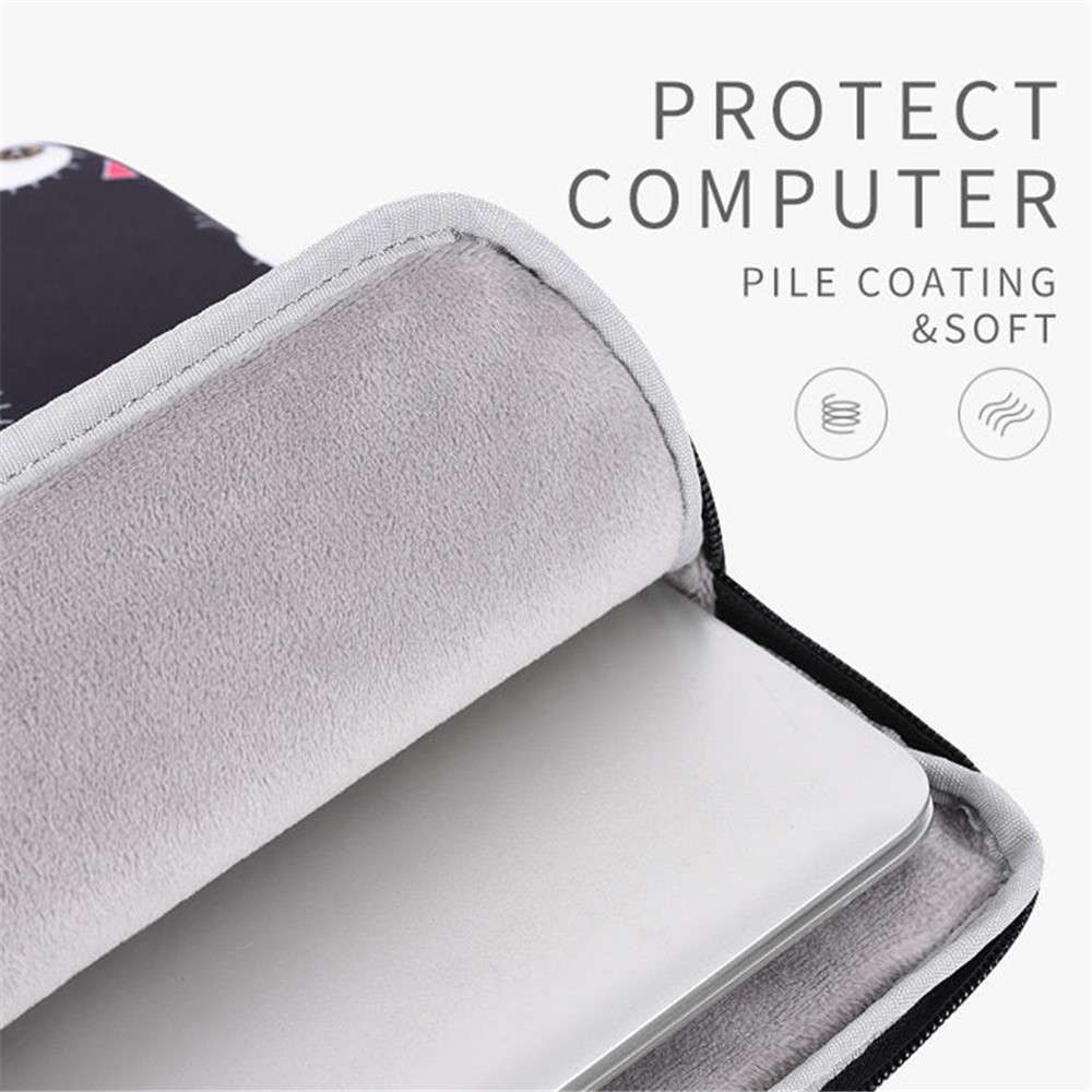 CANVASARTISAN H22-01 Eyes Pattern Laptop Carrying Bag Notebook PC Protective Sleeve - Black/for 14-i