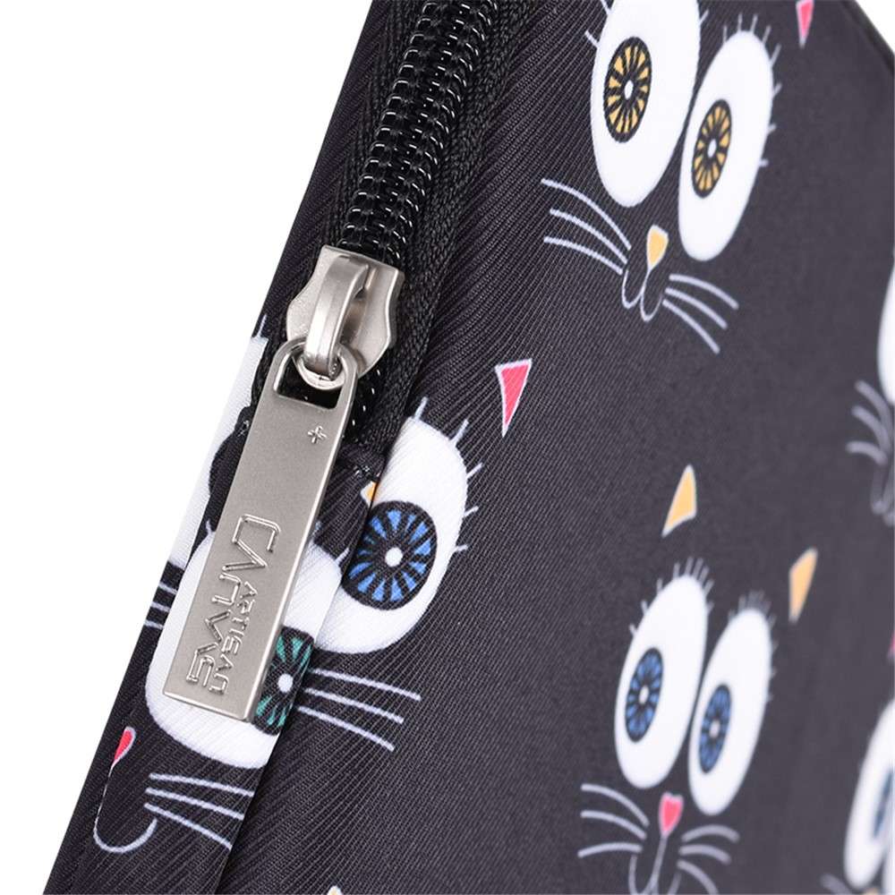 CANVASARTISAN H22-01 Eyes Pattern Laptop Carrying Bag Notebook PC Protective Sleeve - Black/for 14-i