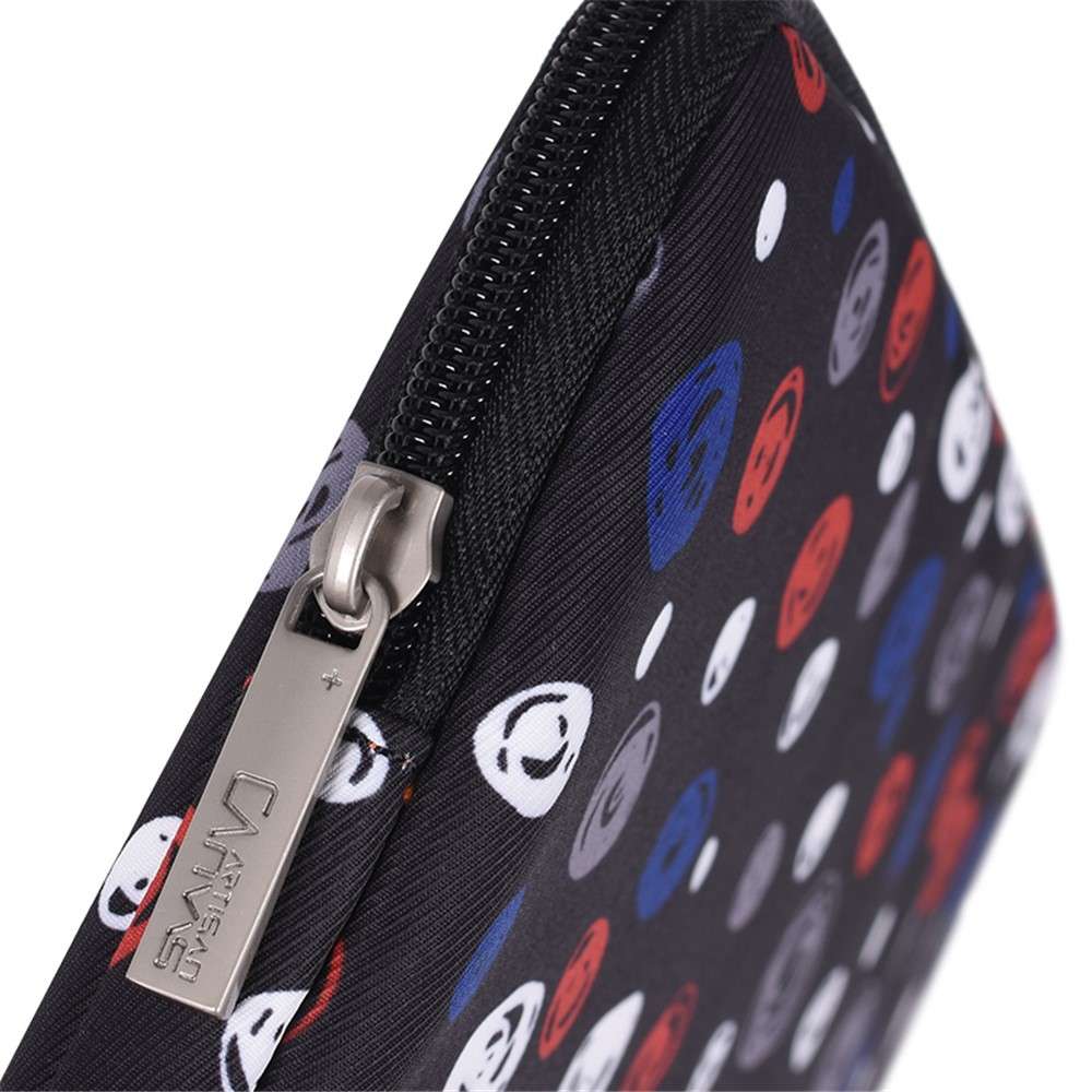 CANVASARTISAN H13-01 Dots Printing Laptop Bag Protective Sleeve Zipper Notebook Case - Black/for 15-