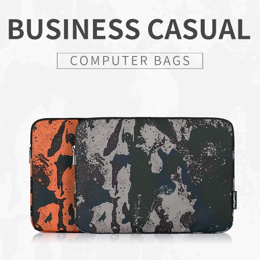 CANVASARTISAN H7-01 Camouflage Pattern Laptop Sleeve Soft Linner Notebook Bag - Grey/for 15-inch Lap