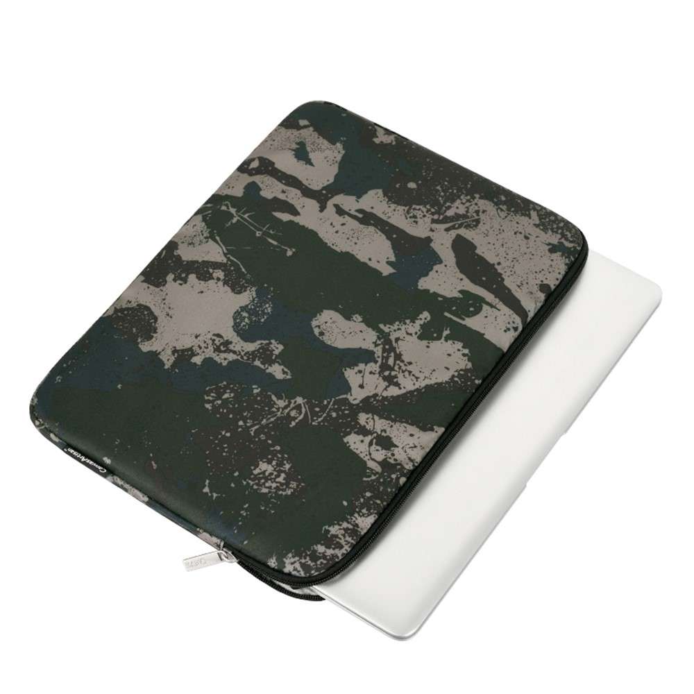 CANVASARTISAN H7-01 Camouflage Pattern Laptop Sleeve Soft Linner Notebook Bag - Grey/for 15-inch Lap