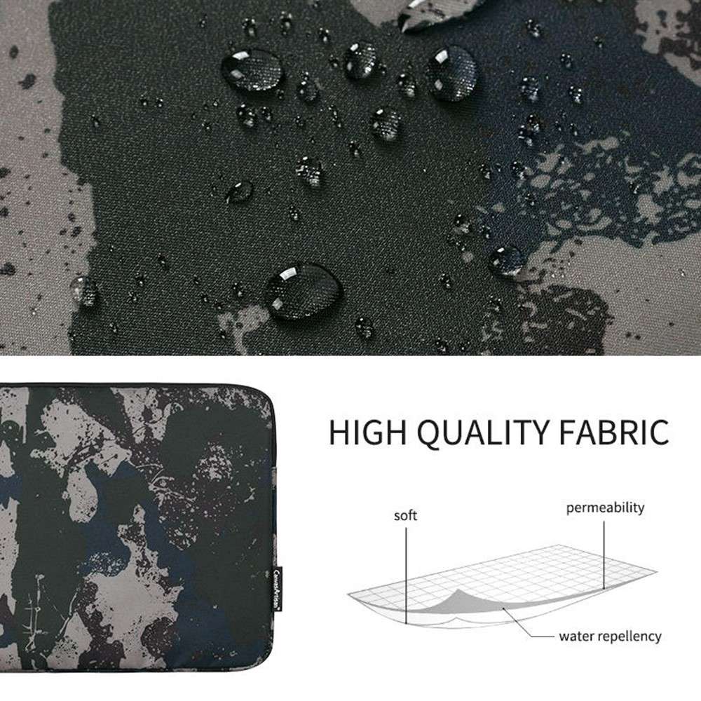 CANVASARTISAN H7-01 Camouflage Pattern Laptop Sleeve Soft Linner Notebook Bag - Grey/for 15-inch Lap