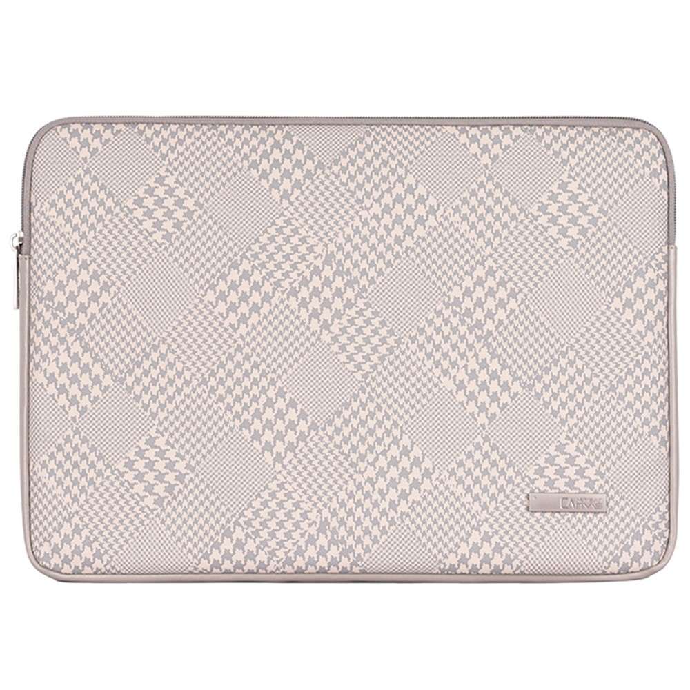 CANVASARTISAN L21-04 Houndstooth Pattern Protective Laptop Sleeve Notebook Case - Grey Edge/for 13-i