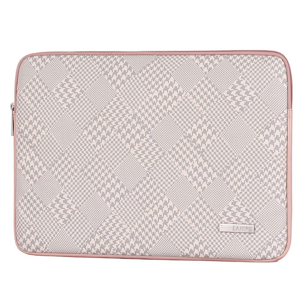 CANVASARTISAN L21-04 Houndstooth Pattern Protective Laptop Sleeve Notebook Case - Grey Edge/for 13-i