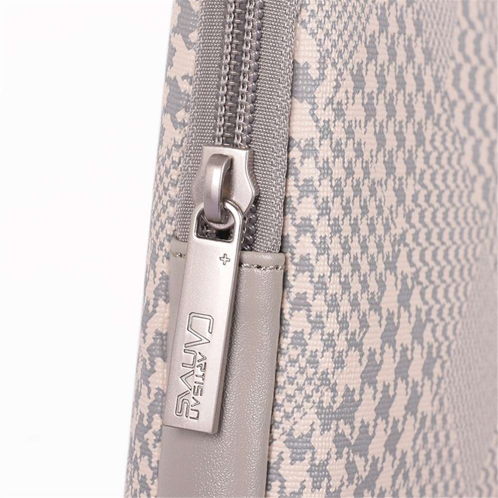 CANVASARTISAN L21-04 Houndstooth Pattern Protective Laptop Sleeve Notebook Case - Grey Edge/for 13-i