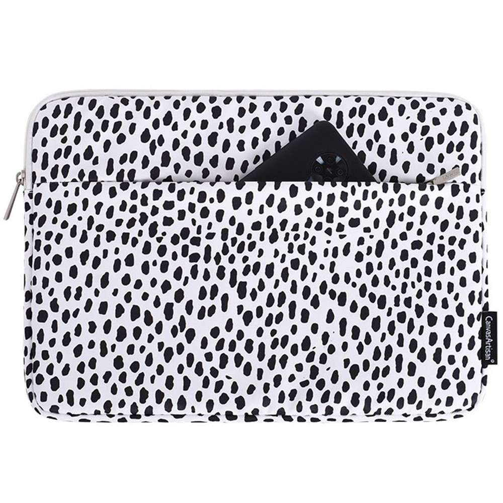 CANVASARTISAN H36-11 Cow Grain Patterned Polyester + Soft Lining Laptop Protective Sleeve Bag with O