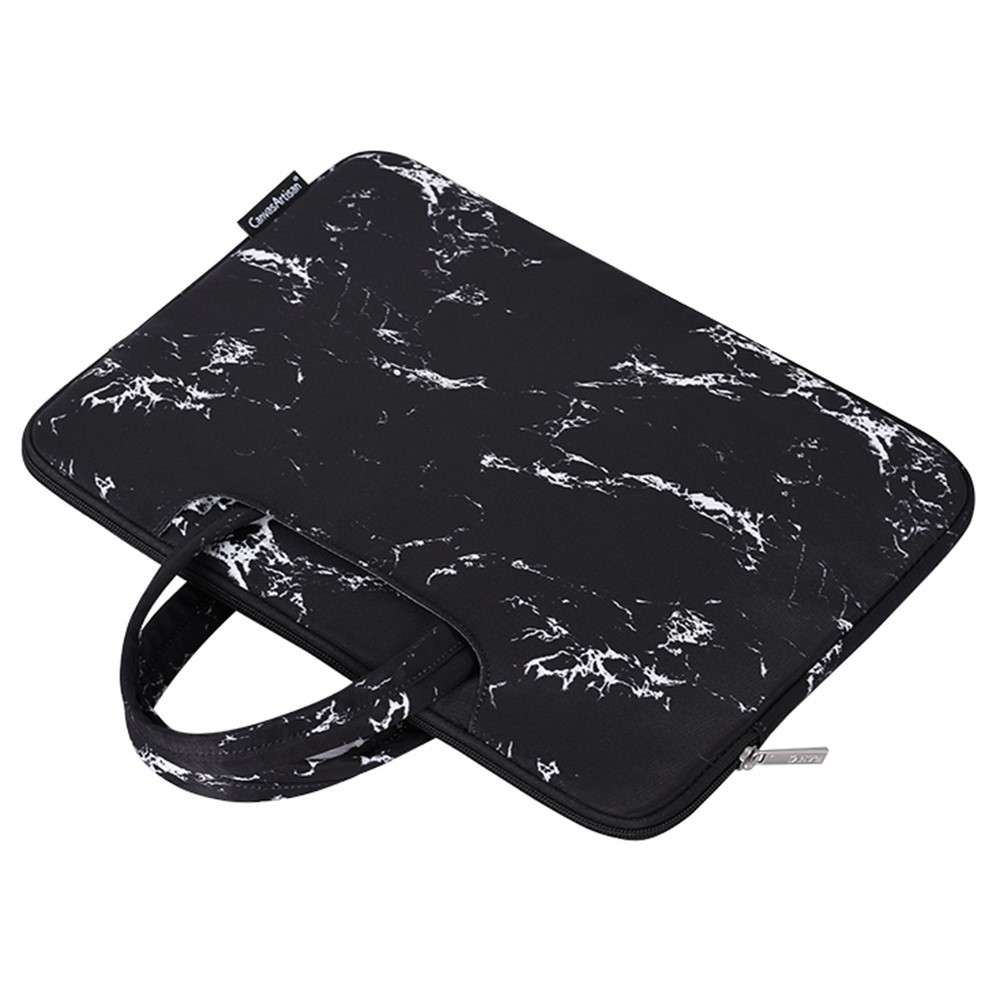 CANVASARTISAN H32-B01 14-inch Notebook Handbag Marble Pattern Shockproof Laptop Bag Case - White