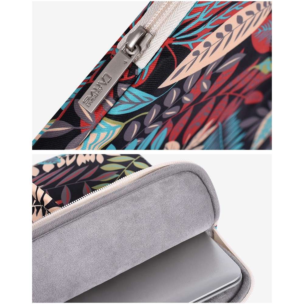 CANVASARTISAN H30-B01 Big Leaf Pattern 13-inch Laptop Carrying Bag Notebook Handbag - Black