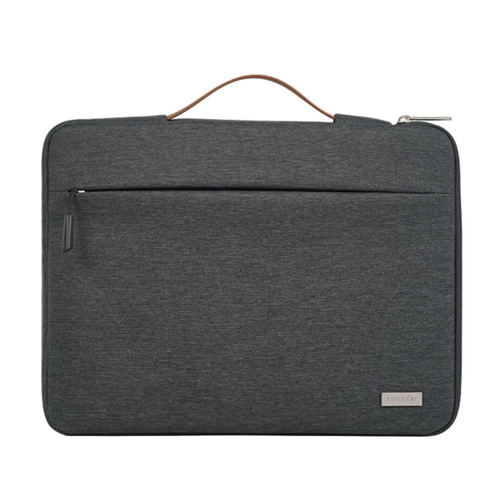 MELCOU 13-inch Laptop Sleeve Case Waterproof Polyester Notebook Carrying Handbag - Dark Grey