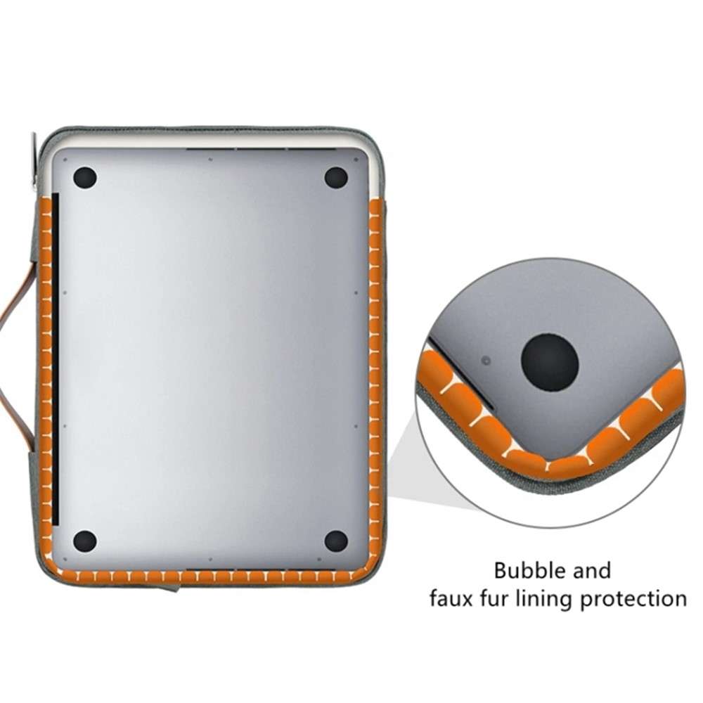 MELCOU 13-inch Laptop Sleeve Case Waterproof Polyester Notebook Carrying Handbag - Dark Grey