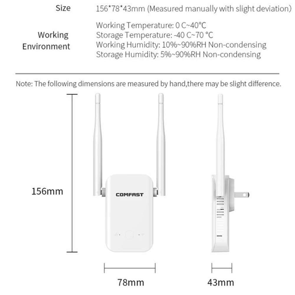 COMFAST CF-WR301S V3 300Mbps Wireless Repeater Router WiFi Signal Amplifier with Dual Antenna