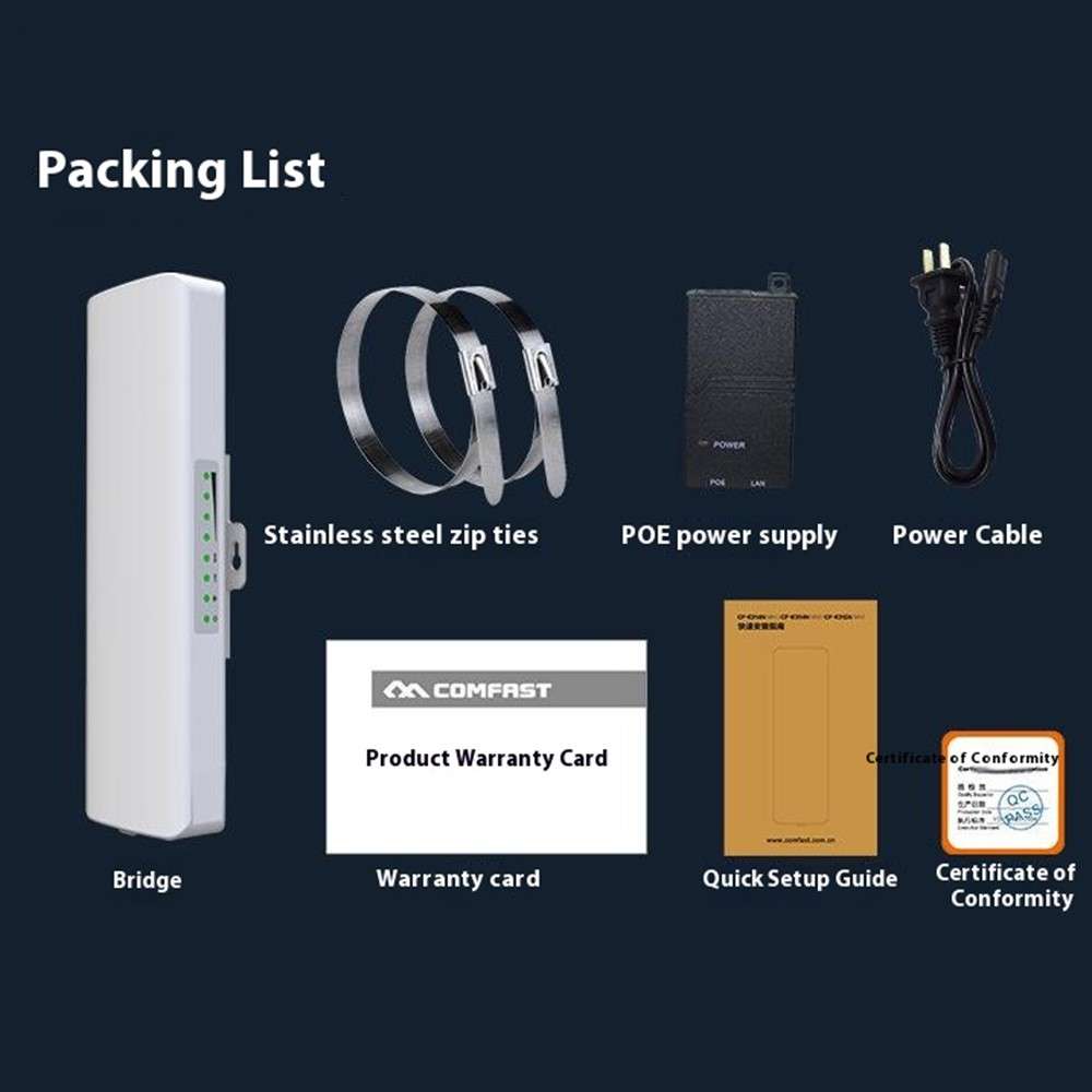 COMFAST CF-E312A 5.8GHz Wireless Bridge Long Range Transmission 300Mbps for Monitoring Engineering 1