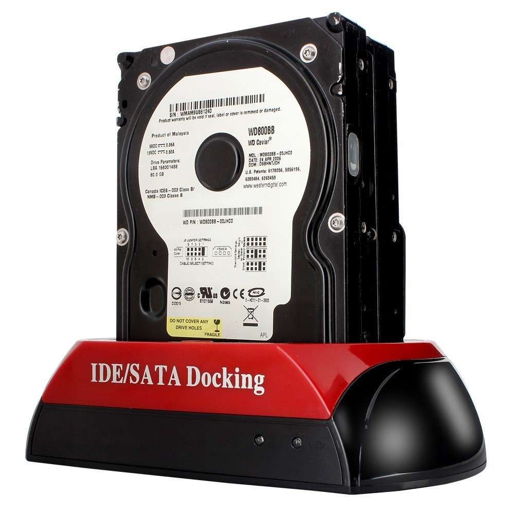 575D Laptop Computer Mobile Hard Disk Box USB Hard Disk Holder 2.5 / 3.5inch SATA IDE HDD Base - US