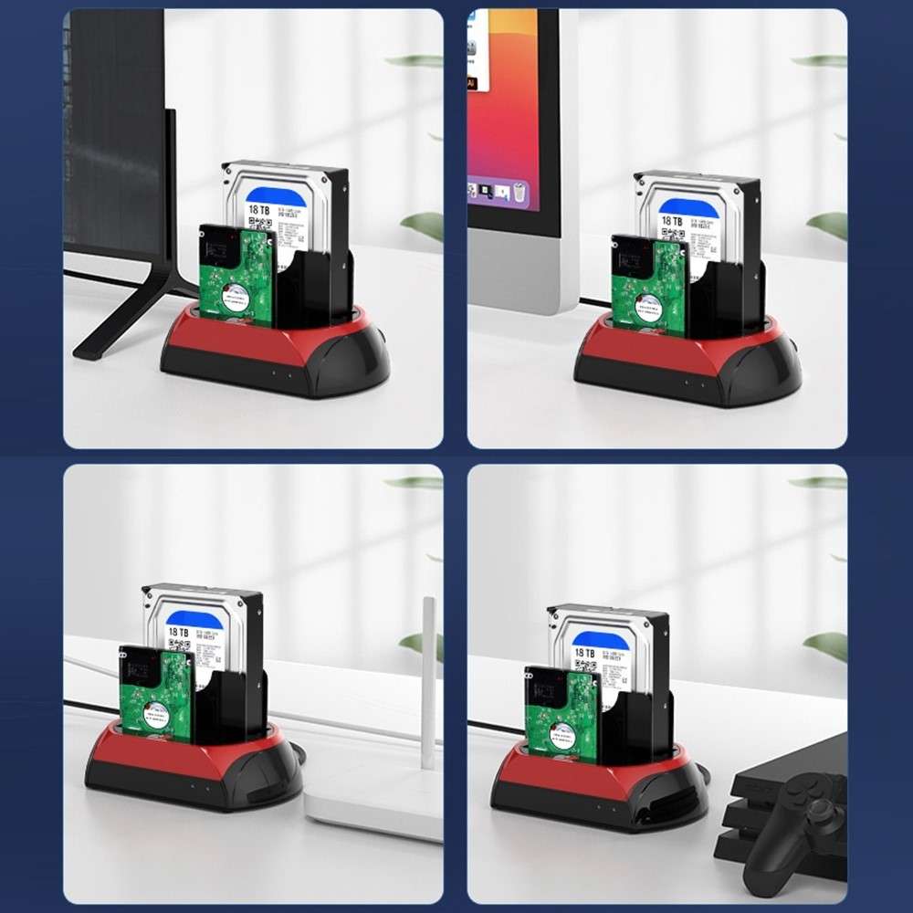 575D Laptop Computer Mobile Hard Disk Box USB Hard Disk Holder 2.5 / 3.5inch SATA IDE HDD Base - US