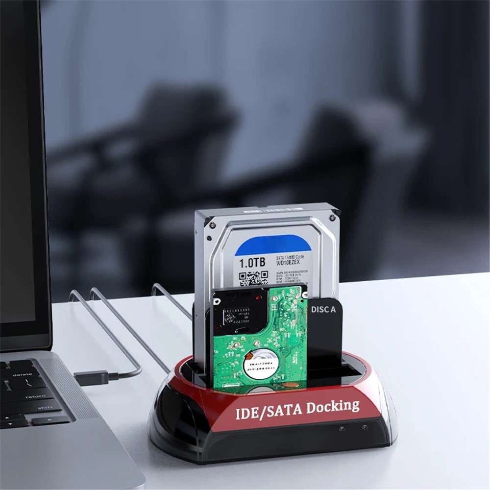 575D Laptop Computer Mobile Hard Disk Box USB Hard Disk Holder 2.5 / 3.5inch SATA IDE HDD Base - US