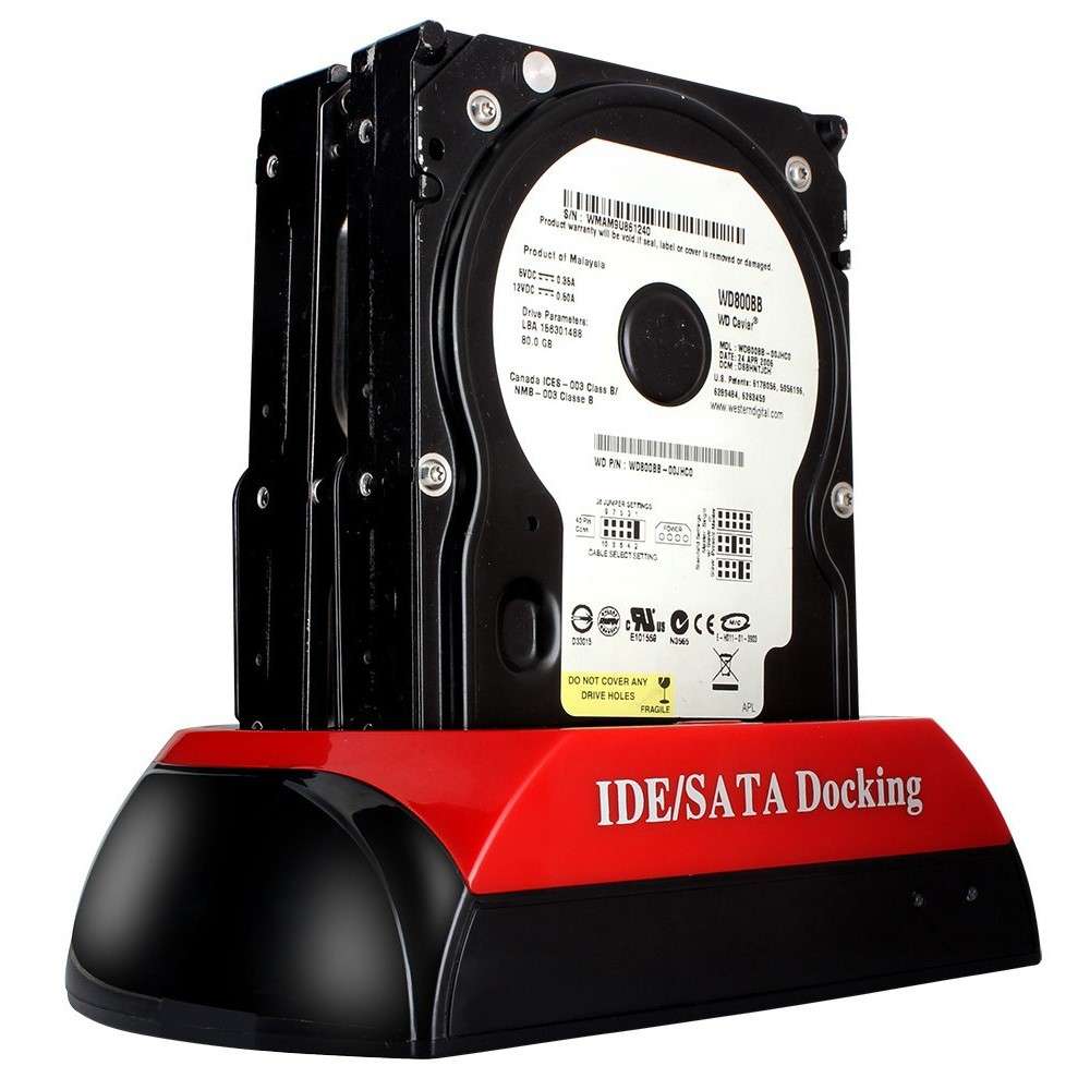 575D Laptop Computer Mobile Hard Disk Box USB Hard Disk Holder 2.5 / 3.5inch SATA IDE HDD Base - US